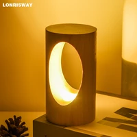 lonrisway led wood desk lamp bedroom bedside night light dimmable led lighting creative home decor table lamp unique house w