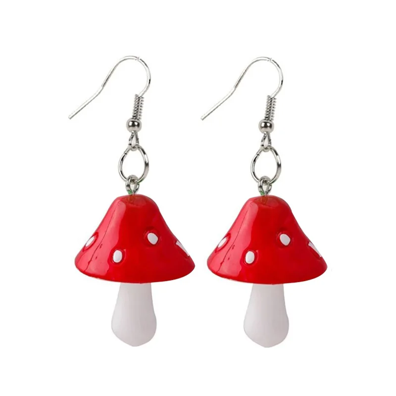 

2021 Fashion New Long Mushroom Pendant Earrings Acrylic Cute Jewelry Girls Ladies Children Birthday Gift High Quality Pendant