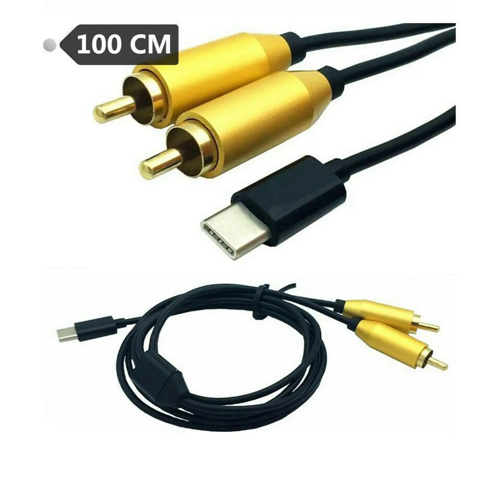 

USB Type C to Dual RCA 2RCA Male Female Adapter Cable Stereo Audio Cord Lead