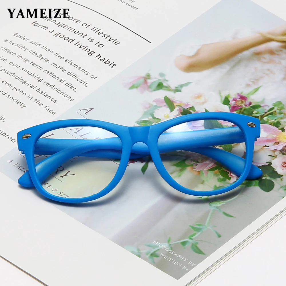 

YAMEIZE TR90 Flexible Anti Blue Light Kids Glasses Child Glasses Frame Safe Boys Girls Computer Optical Myopia Glasses UV400