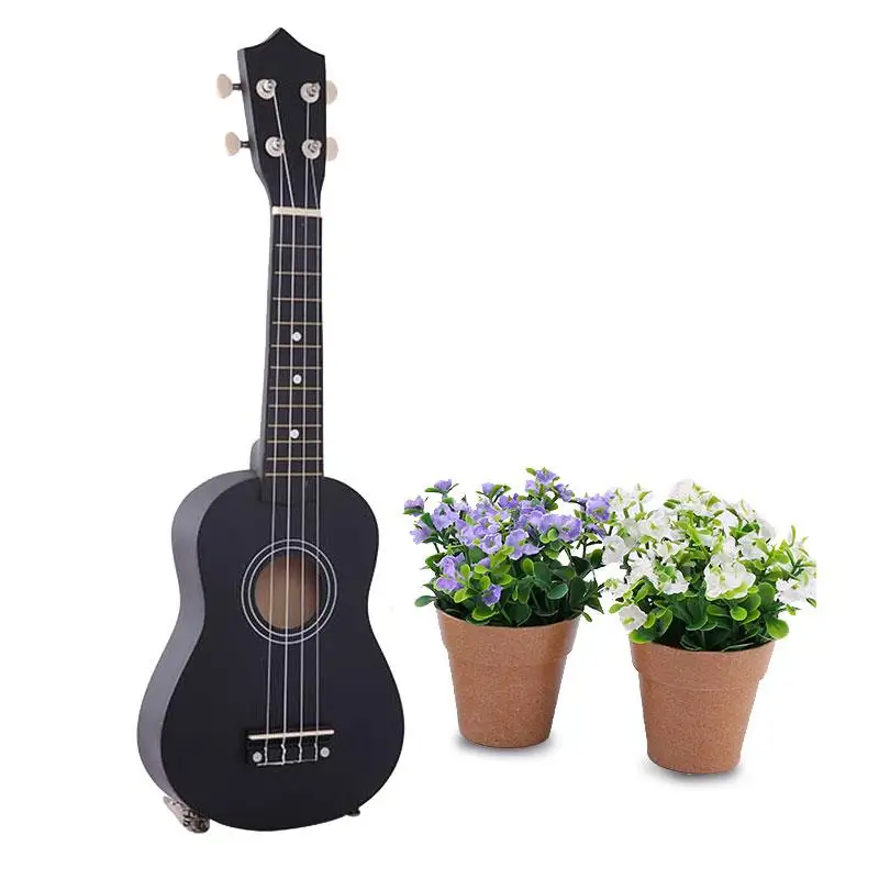 

21" Soprano Hawaiian Guitar 12 Frets Ukulele Uke Exquisite Instrument Black