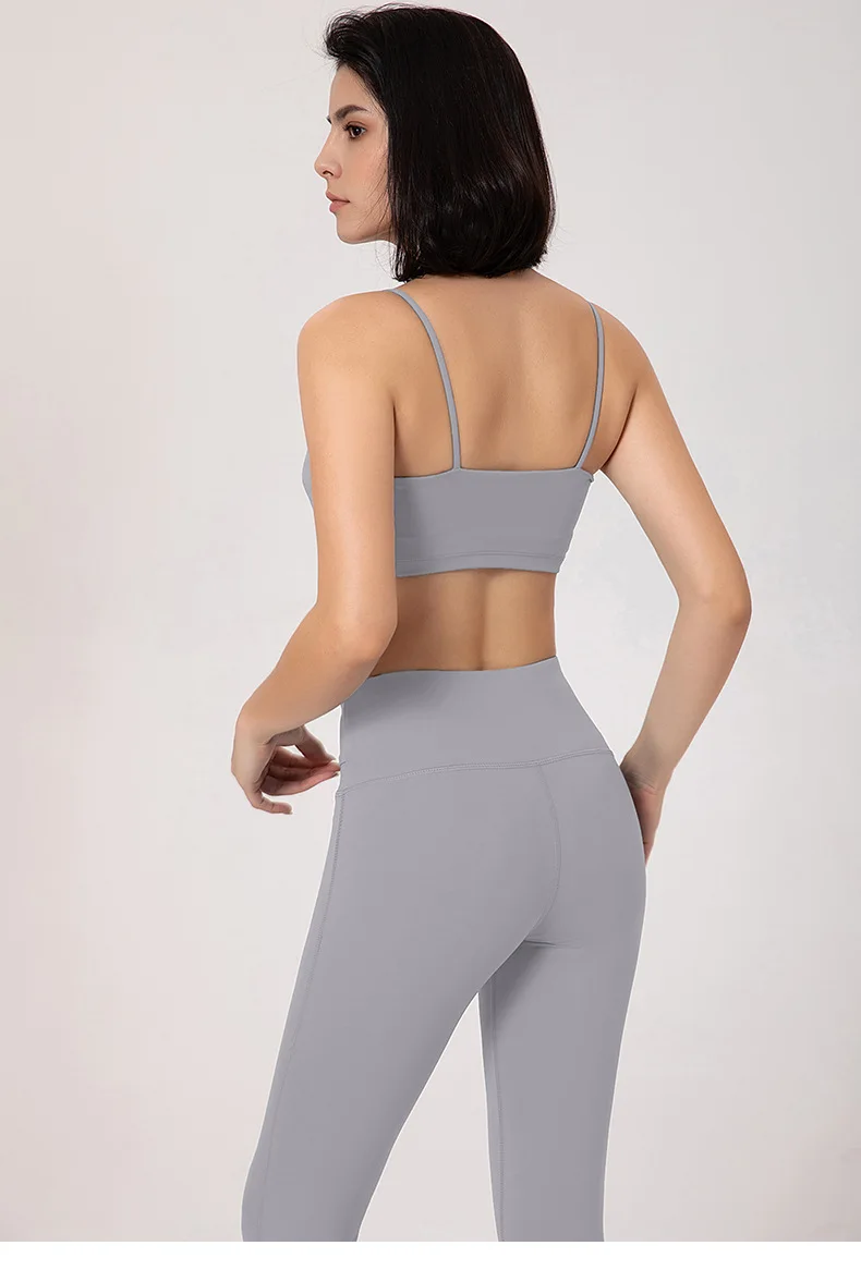 

Wepbel Women's Yoga Set Workout Yoga Suit Strap Sports Bra High Waist Leggings Hip Lift Sports Tights 2 Piece/set Tracksuits