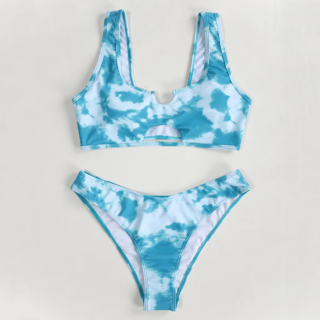 Бразильское бикини Push Up для женщин купальник с завышенной талией и треугольными