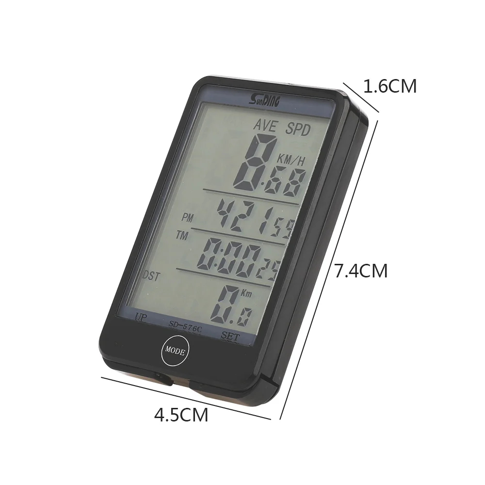 

Sd-576c Wireless Cycling Stopwatch LCD Display Touch Control Waterproof Luminous Stopwatch Odometer Bike Computer