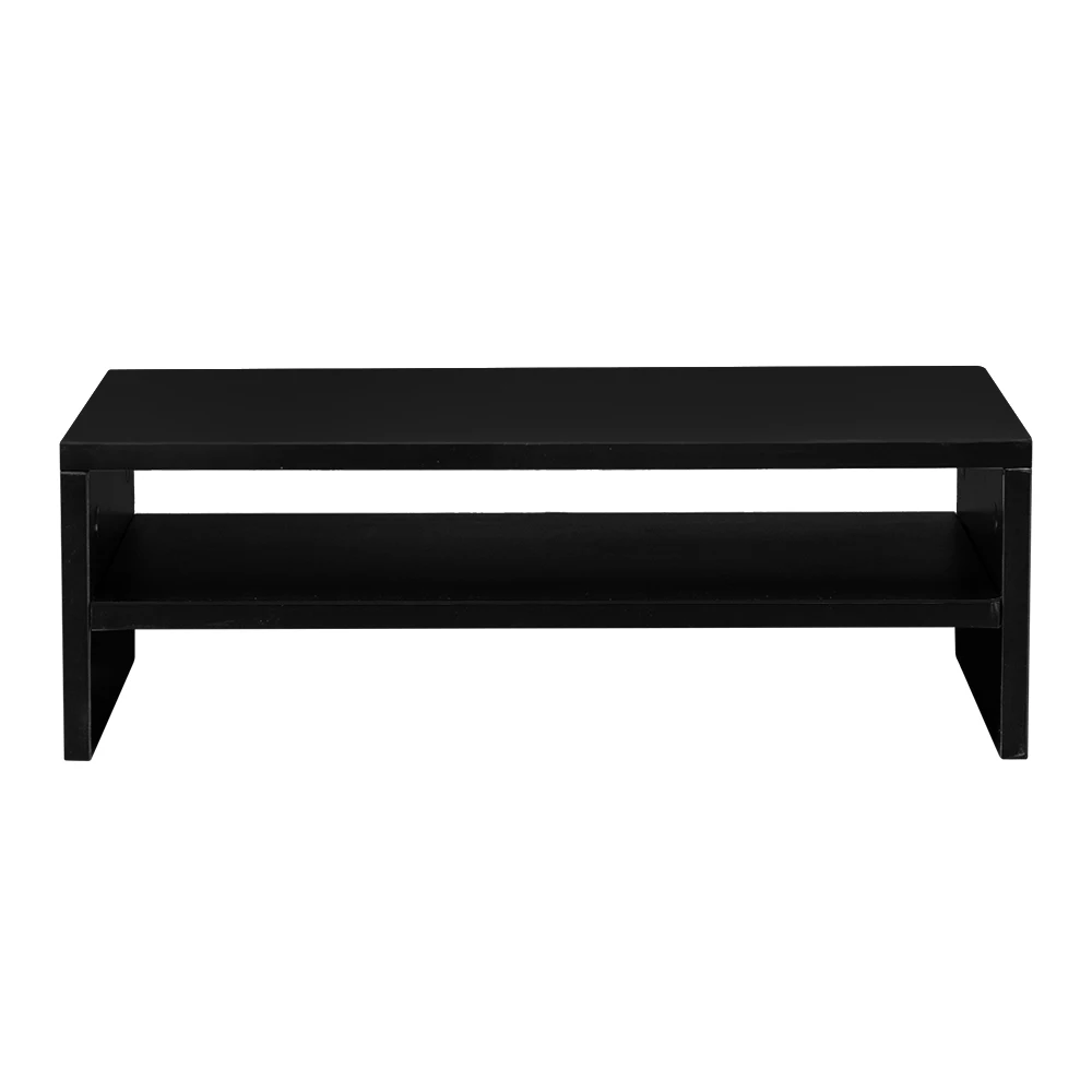 

2-Tier Wood Arm Riser Desk Storage Organizer 16.7 inch Computer Monitor Stand Clamp Desk TV Shelf Risers WWO66