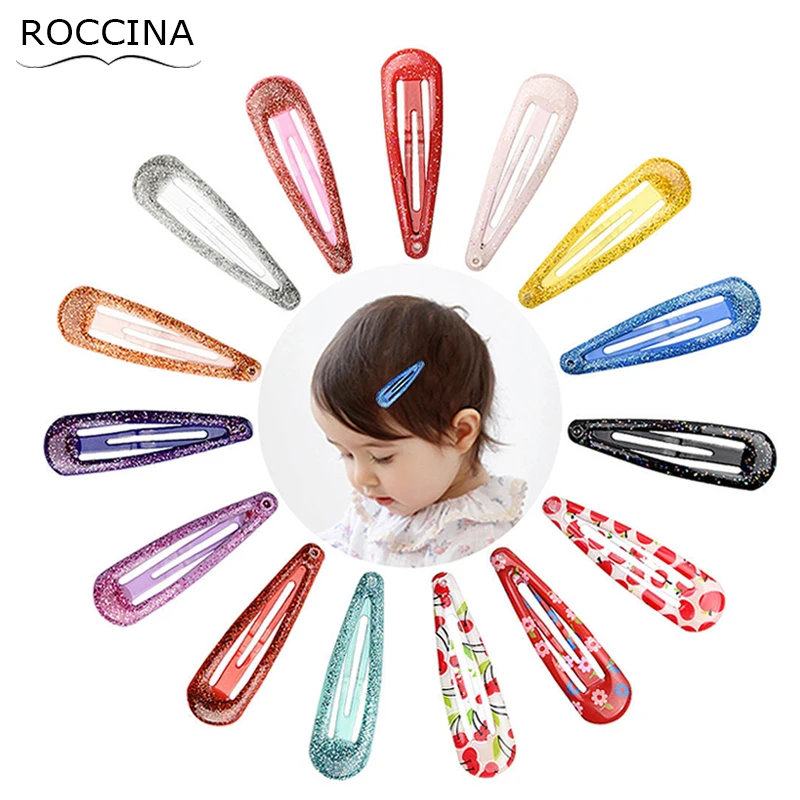 

10 шт в Корейском стиле Одежда для маленьких девочек аксессуары для волос Мультфильм Заколку Для Карамельный цвет цветы с блестками на кажды...