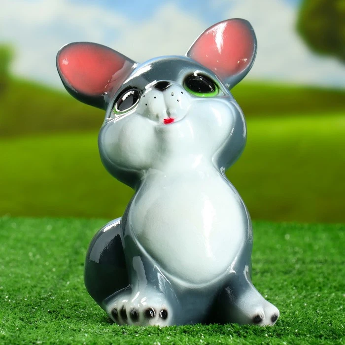 Садовая фигура &quotГолубой зайка&quot глянец | Дом и - Цена: 591.8