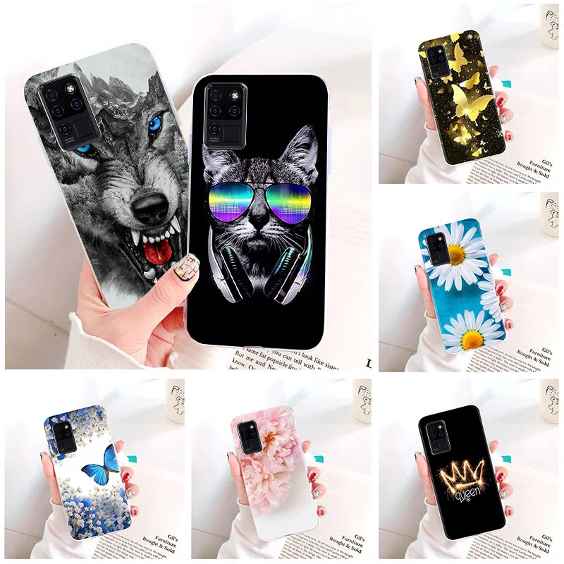 Мягкий чехол из ТПУ для Oukitel C21 силиконовый с цветочным рисунком телефона бампер