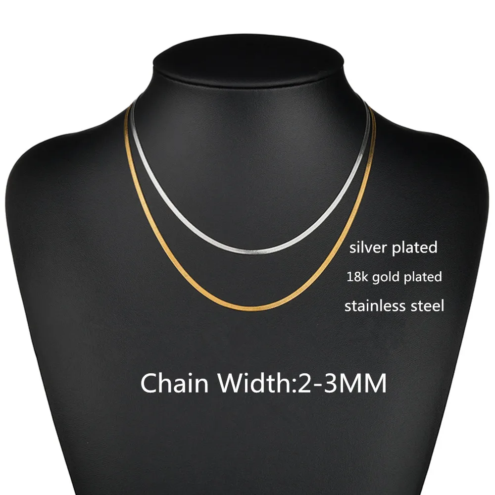 Ожерелье чокер женское из нержавеющей стали колье серебристого цвета с плоским