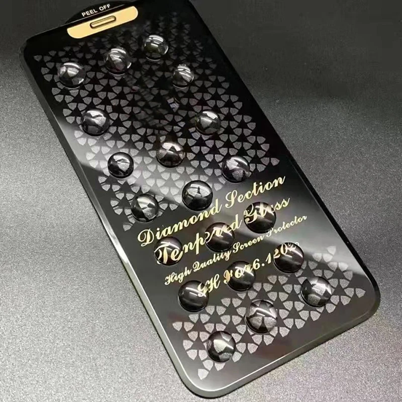 Алмазное закаленное стекло для iPhone 13 12 Pro Max Mini 11 XS X XR 7 8 Plus противоскользящая