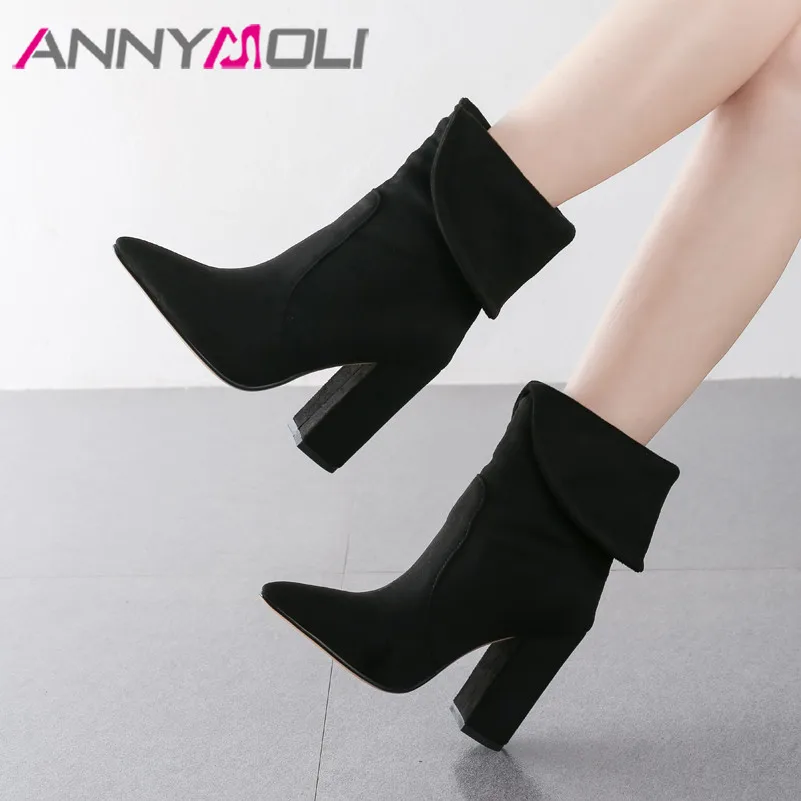 Ботильоны женские на толстом каблуке без застежки красные размер 43|Женские