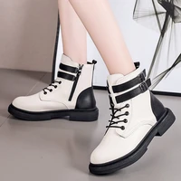 new zipper boots fashion womens boots ankle platform shoes women western boots platform buckle rubber boots women black white