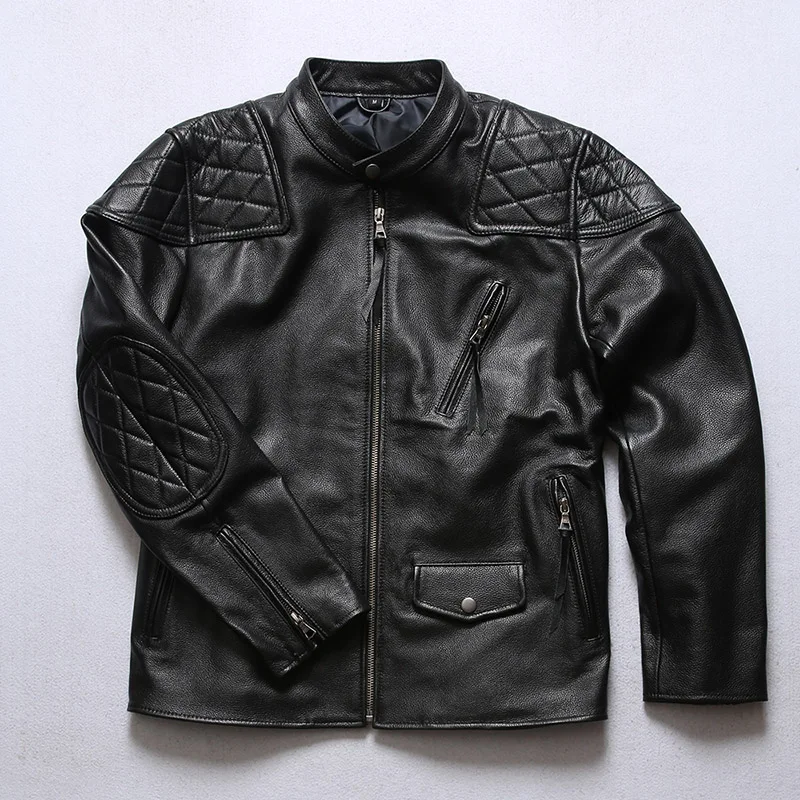

DY350 RockCanRoll Super Quality Coat Genuine Cow Leather Cowhide Stylish Durable Vintage Jacket