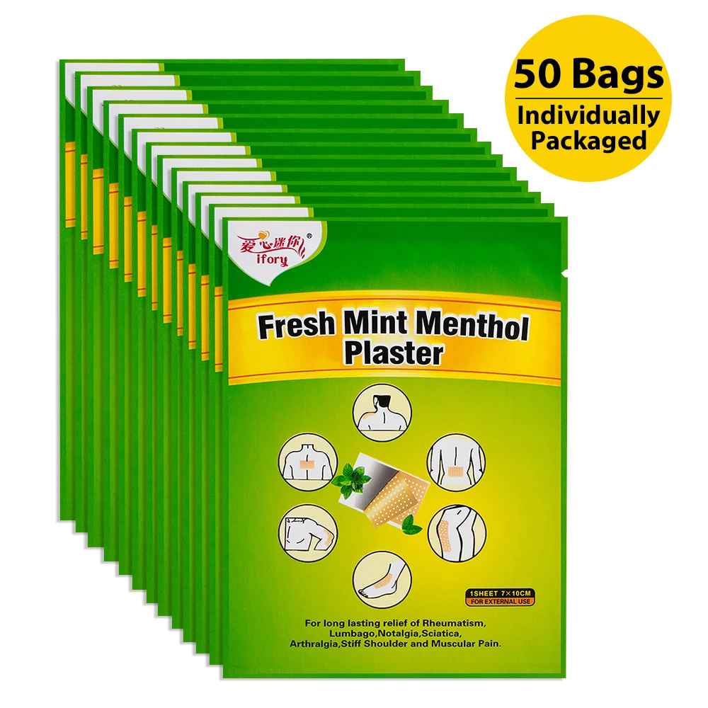 50 шт. обезболивающие пластыри от артрита мятного ментола
