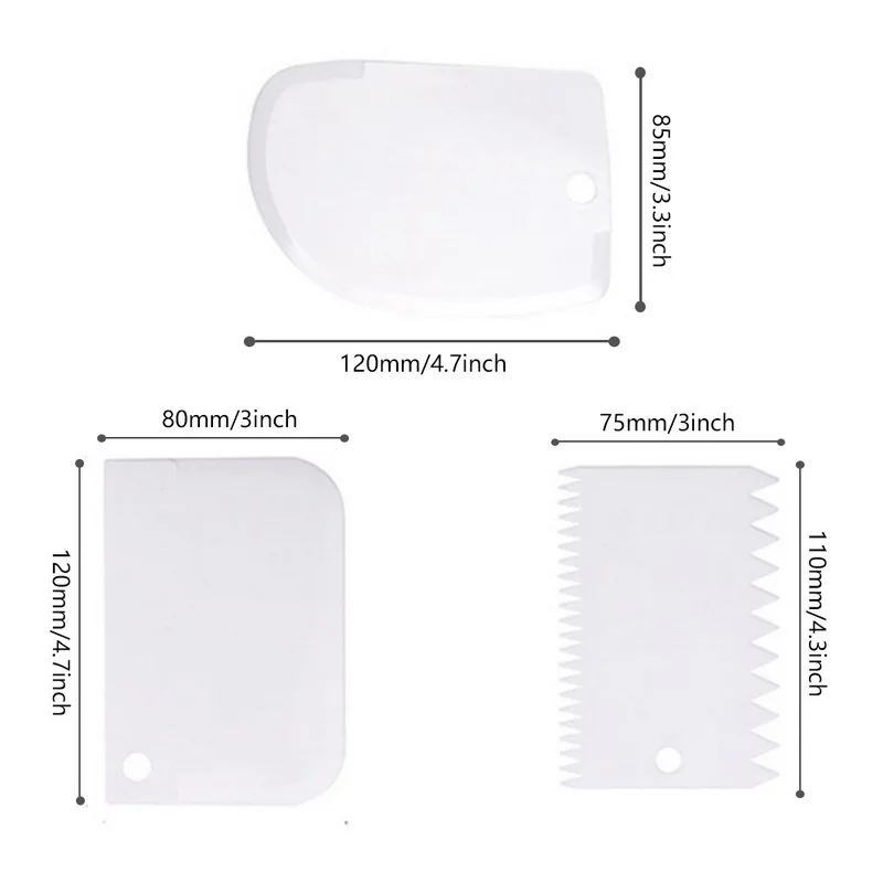 Скребок для крема 3 шт./лот скребок с неровными зубьями рукоделия украшения торта