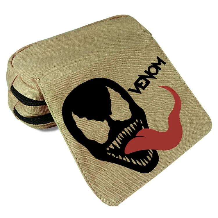 Сумки Venom для косплея школьный пенал с двойной молнией чехол косметичка макияжа