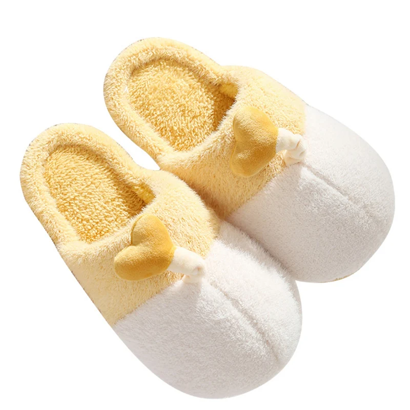 Warm Soft Women Slippers Women Heart Cotton Slipper Winter Non-Slip Floor Home Furry Slippers Shoes Bedroom Female Male Footwear