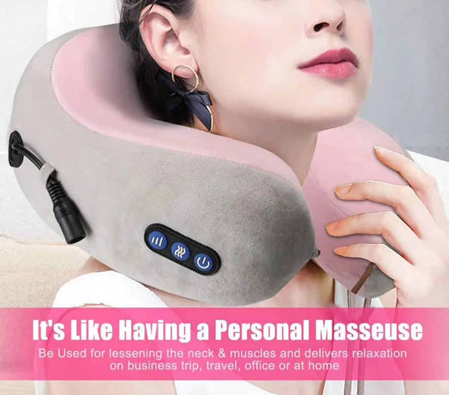 

Neck Massager Masage Pillow Neck Pain Heating Neck Kneading Memory Massager Travel Pillow for Airplane Car Electric Relaxation
