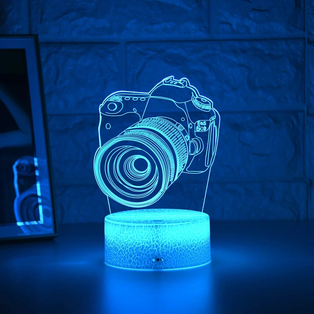 

2021 Newest night lamp 3D LED night light creative dining table bedside lamp romantic Camera lamp children home decoration gift