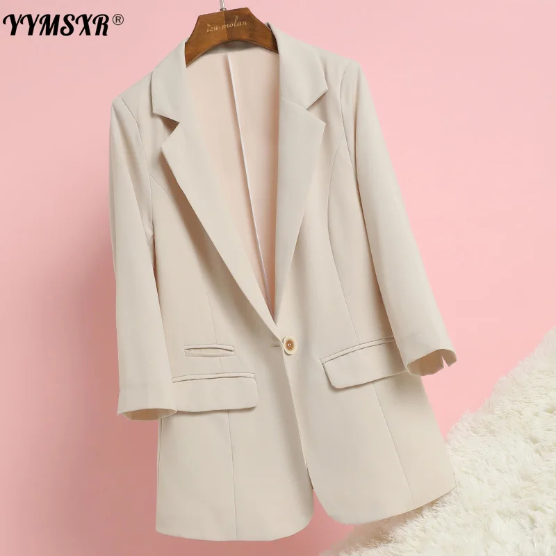 2021 Small Suit Jacket Female Summer New Style Thin Section Three-quarter Sleeve Loose Ladies Jacket Casual Blazer Female