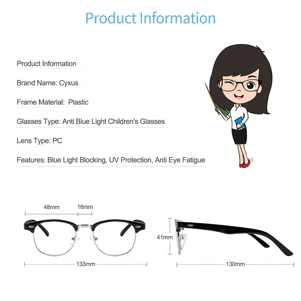 Очки компьютерные Cyxus с защитой от сисветильник антибликовые 6056|Антибликовые