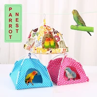 colorful warm winter pet bird parrot hanging cage cave soft nest hut tent bed triangle toys house parakeet budgie accessories