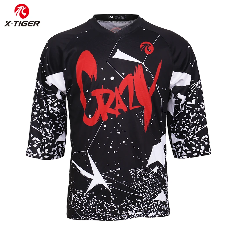 Футболка X Tiger с рукавом 3/4 для гонок и спуска горный велосипед майка DH