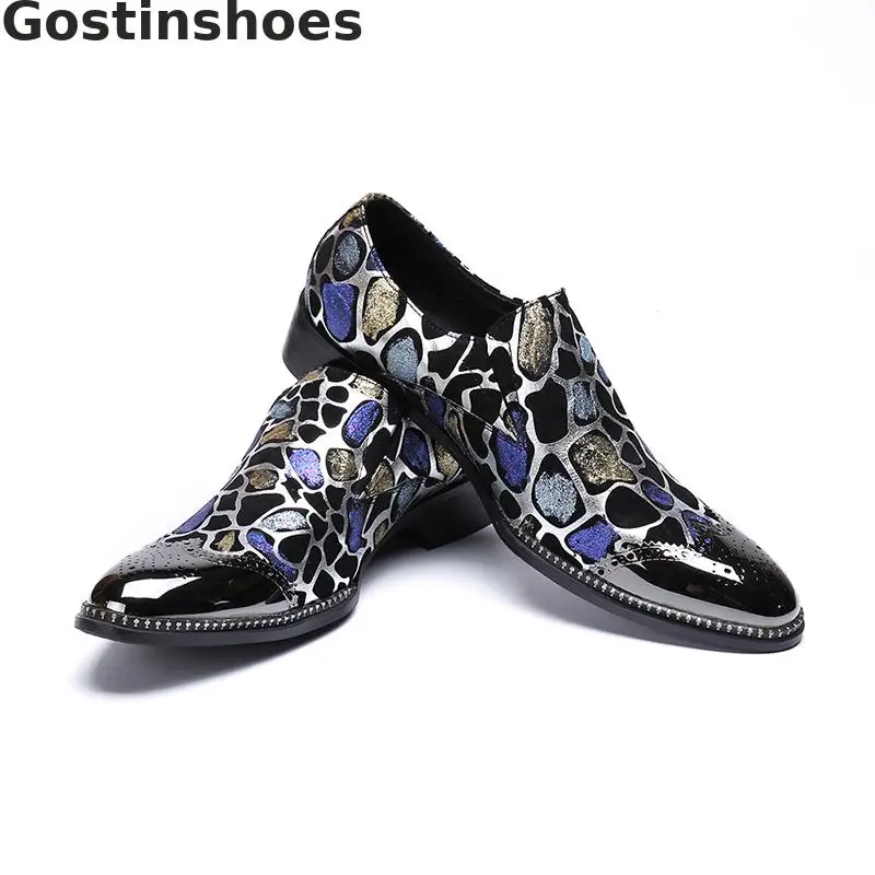 Мужская обувь мужская повседневная из натуральной кожи с цветочным принтом