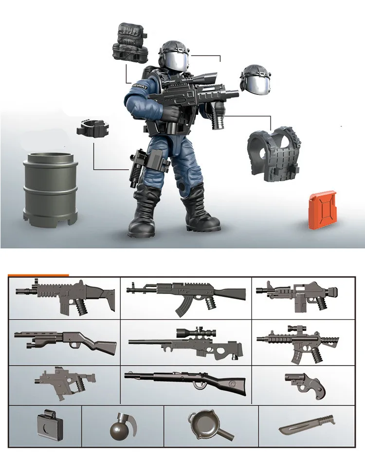4 шт. Детский конструктор военная армия Второй мировой войны|Игровые фигурки и