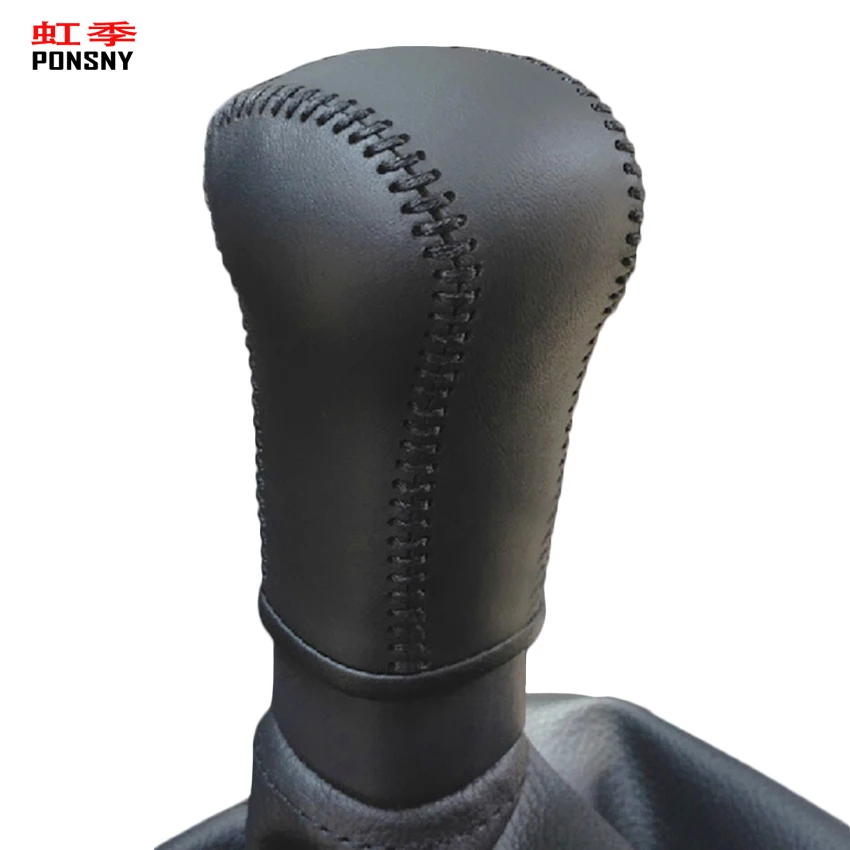 

Чехлы на ручки переключения передач PONSNY для Nissan Qashqai 5MT, прошитый вручную чехол из натуральной кожи для ручки переключения передач