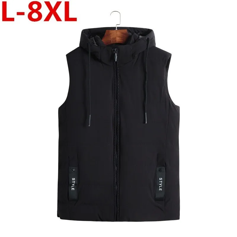 Новый размера плюс 8XL 7XL осень зима для мужчин пальто теплая куртка без рукавов