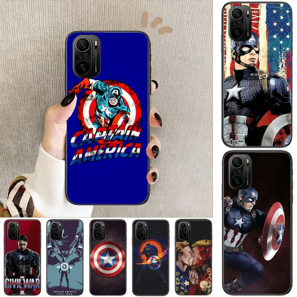 

Captain America Marvel Phone Case For xiaomi redmi POCO F1 F2 F3 X3 Pro M3 9C 10T Lite NFC Black Cover Silicone Back Prett mi 10
