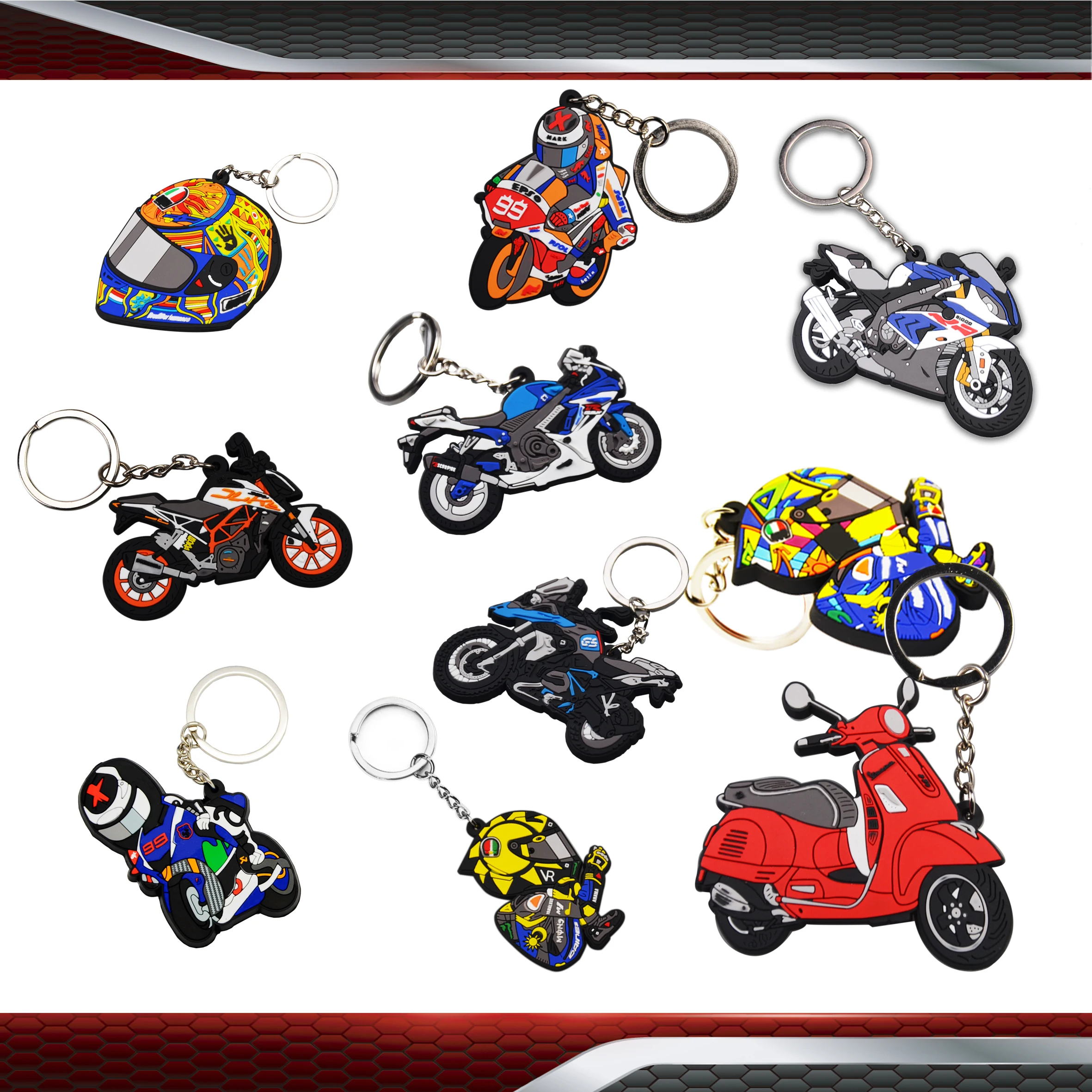 Резиновый брелок rerist модель мотоцикла мягкий каучуковый аксессуары для