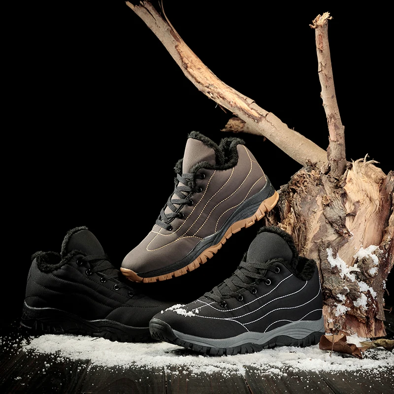 Модные зимние сапоги Для мужчин 46 обувь на снежную погоду теплые