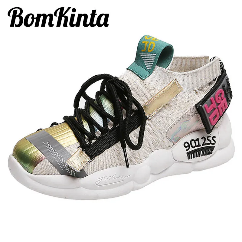 BomKinta/Классическая Вулканизированная обувь Женские дышащие Стрейчевые носки