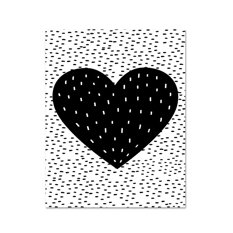

Modern Canvas Painting Black & White Love Letters Geometric Home Decoration Living Room Sofa Bedroom Wall Art Painting Frameless
