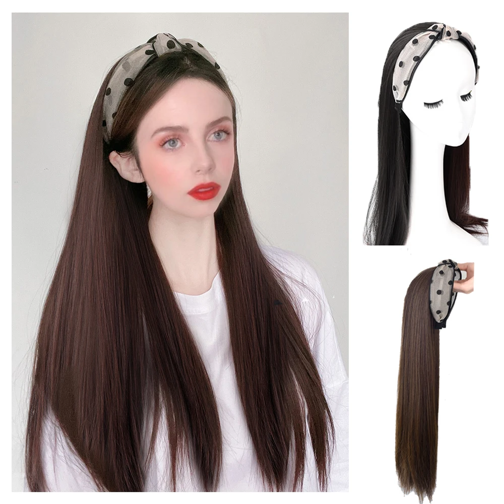 WEILAI  Women's Synthetic Half Headband Hairband Wig Black Brown Fashion Natural Hair Extension