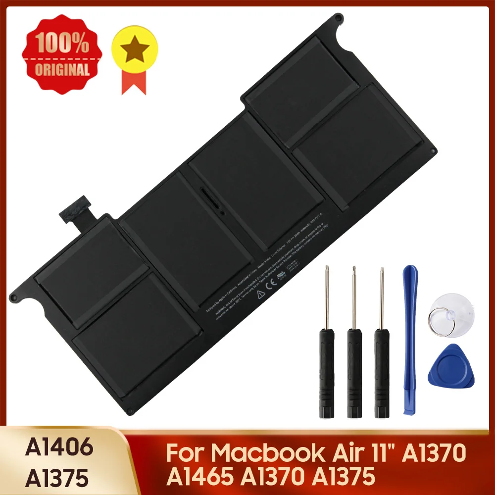 

Original Laptop Battery A1406 A1375 for Macbook Air 11" A1370 A1465 A1370 4680mAh Replacement Battery + Tools