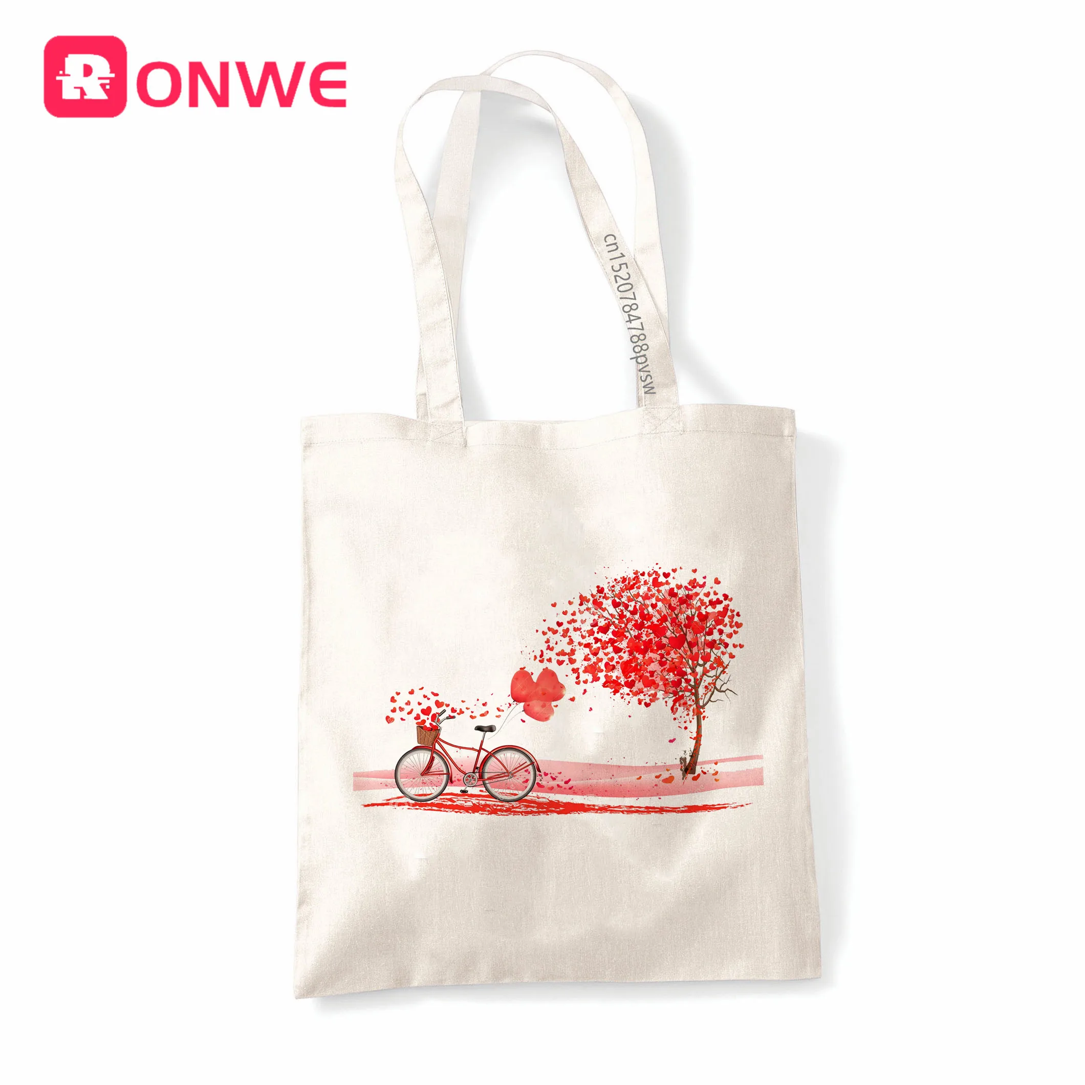 Велосипедов Vogue Heart Цветочный принт многоразовые Для женщин покупок Сумки холсты