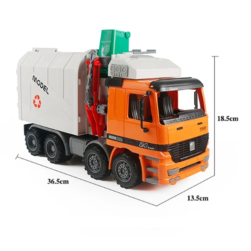 

1Pcs Friction Powered Crane Truck Vehicle Toy & 1Pcs Friction Powered Rubbish Truck Vehicle Toy With 3 Bins