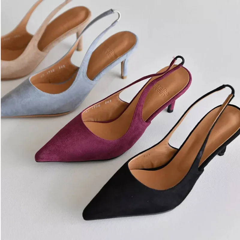 

8CM Women Shoes Middle Kitten Heels Slingback Dress Pumps Ladies Bow Knot Blue Black Red Court Christian Party Dance Shoes