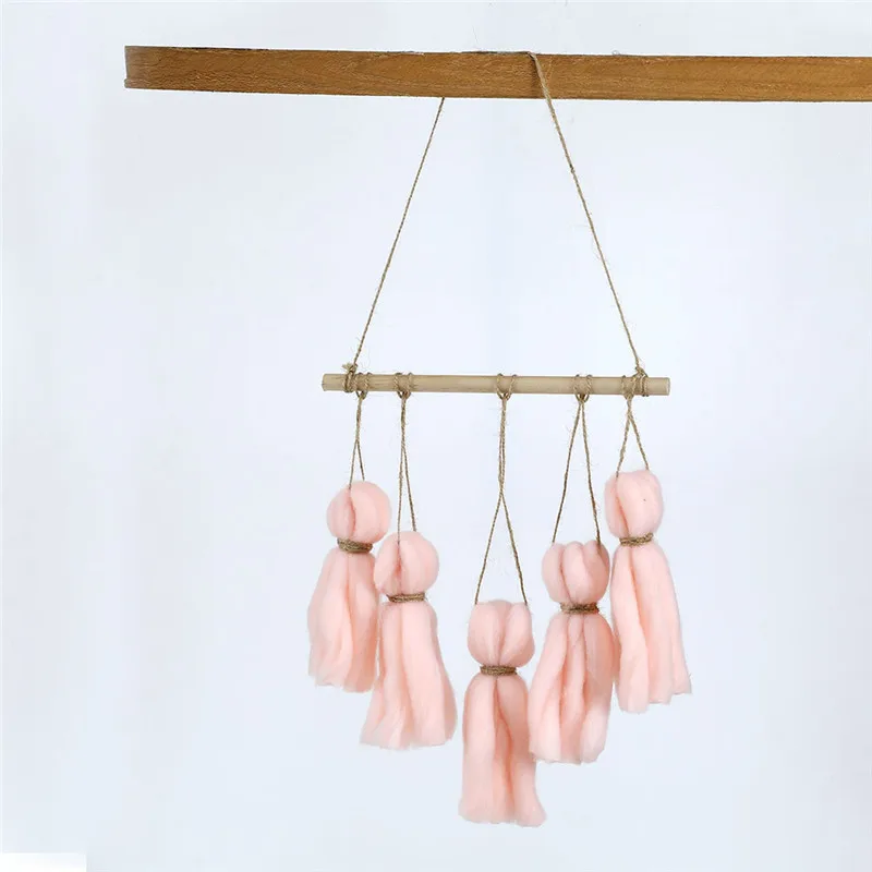 Гобелен с кисточками из хлопка и шерсти настенный подвесной орнамент Ins