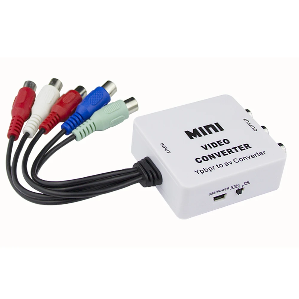 Component to AV converter 5 RCA component Ypbpr composite with audio supported in out | Электроника
