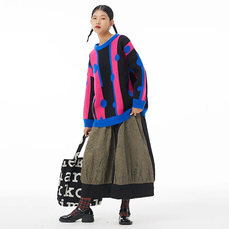 SHENGPALAE индивидуальная юбка с высокой эластичной талией Женская Весенняя