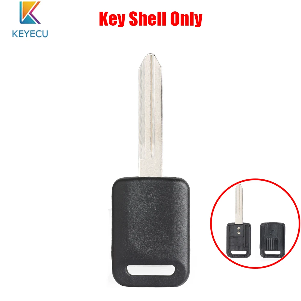 

KEYECU Blank Transponder Ignition Key Shell Case Cover for Nissan, without Chip (Inside Available Place for TPX3 Chip)