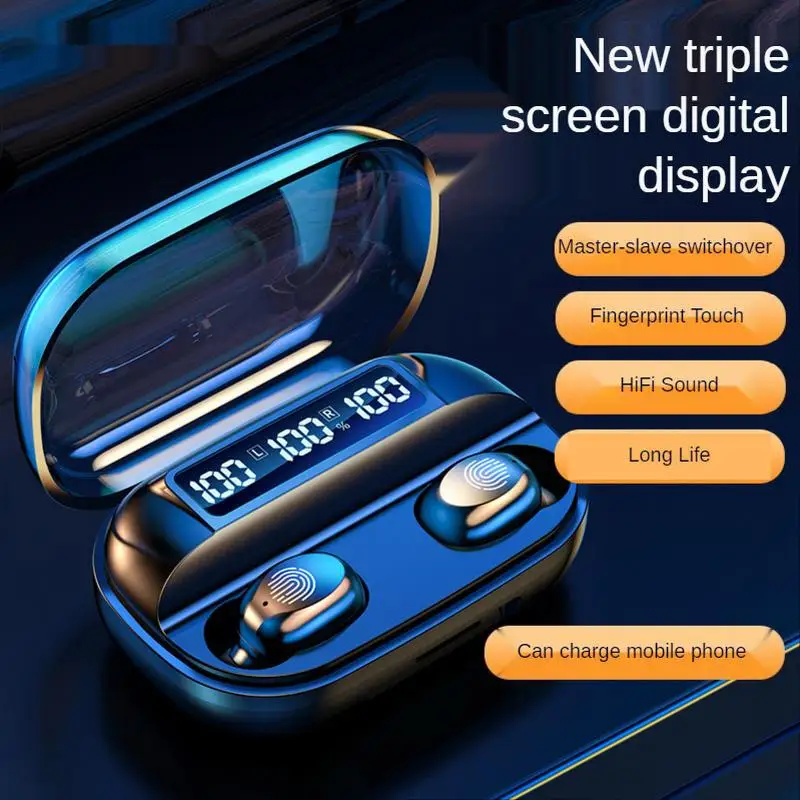 

TWS True Wireless Bluetooth Headset In Ear T3 Three Number Display HiFi Stereo Sound Bluetooth 5.2 Non Inductive Delay