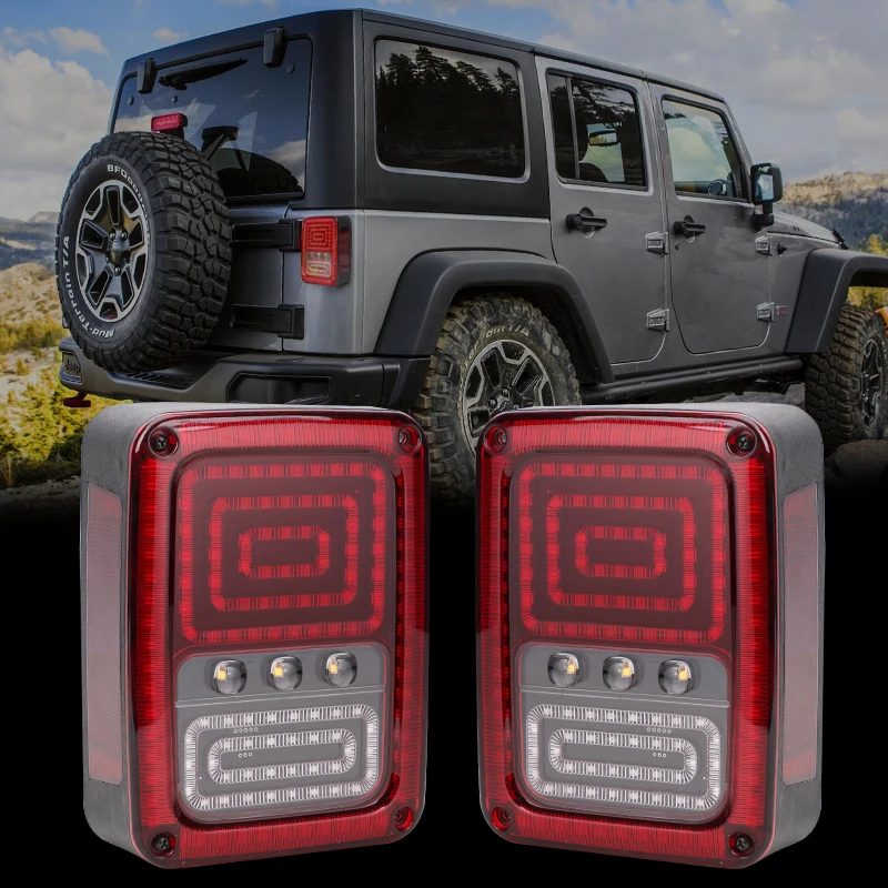 

For Jeep Taillights Jeep Wrangler JK JKU Sports Sahara Freedom Rubicon2007-2017 Brake Reverse Light Daytime Running Lights
