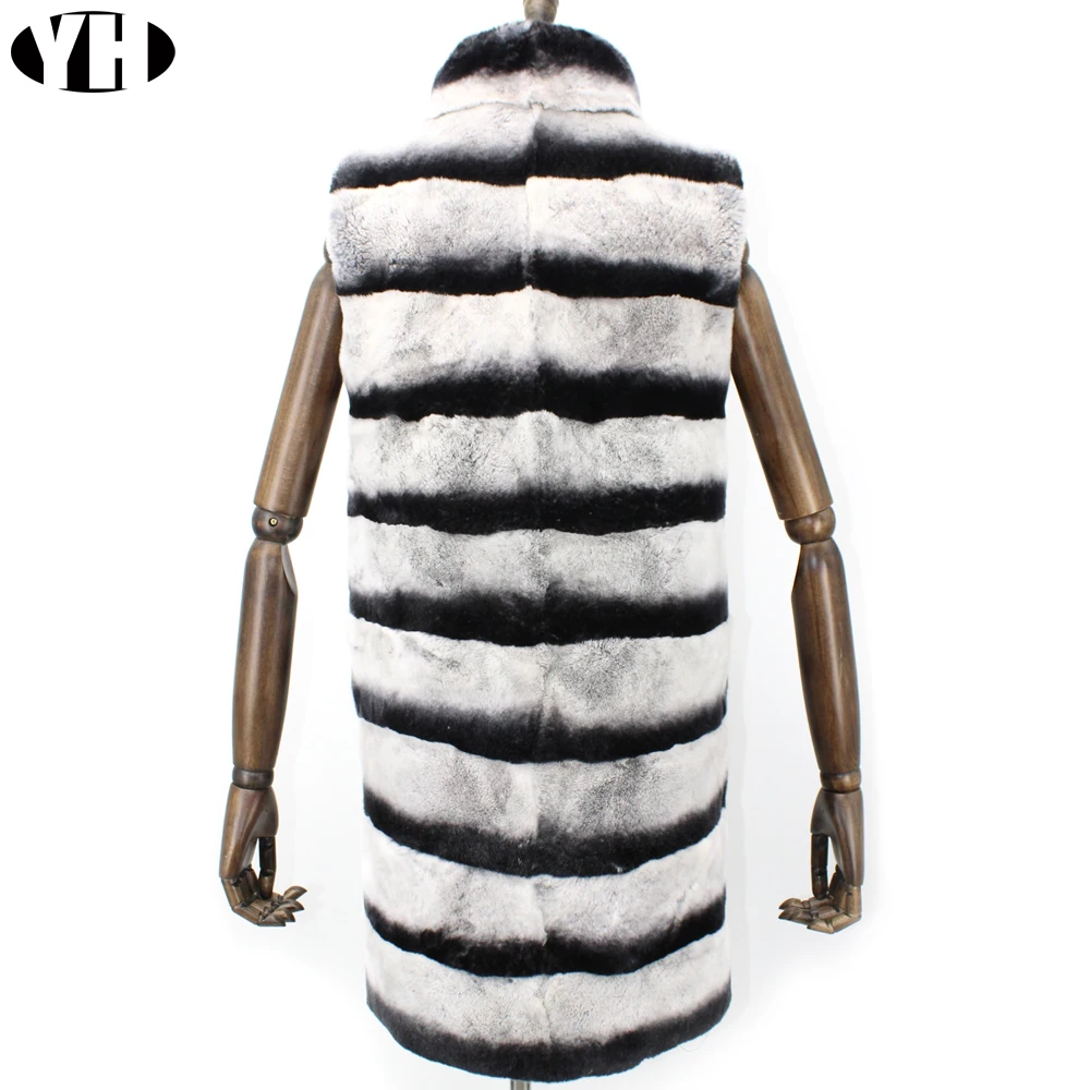 Жилет женский зимний из Настоящий мех кролика натурального меха рекс | Женская