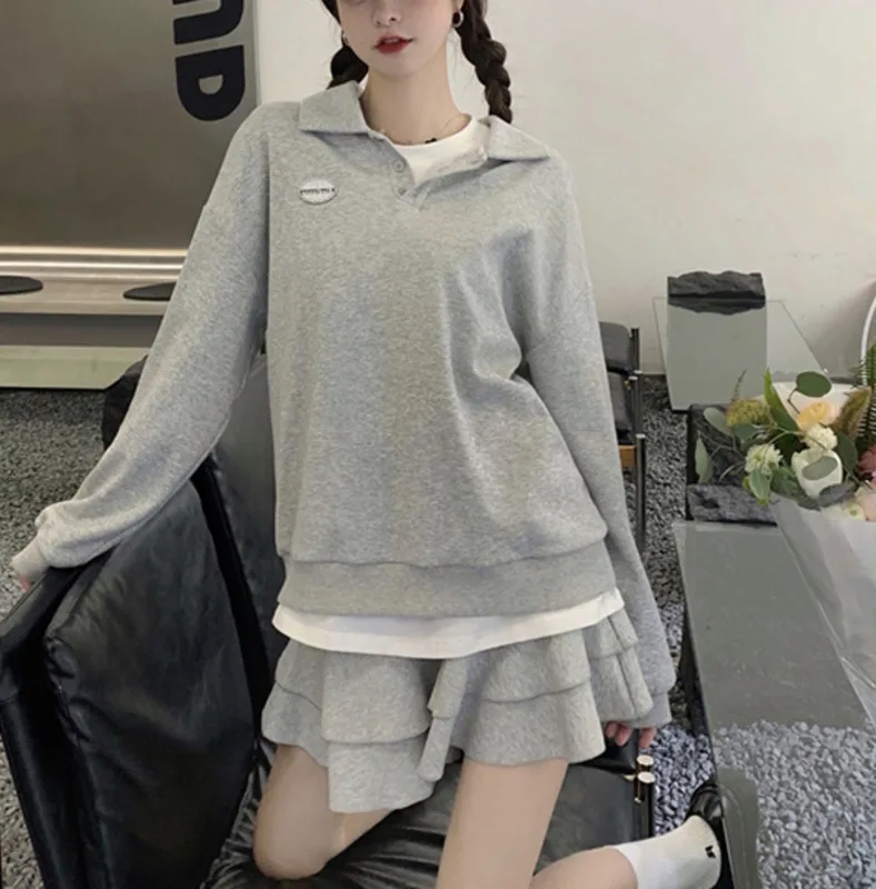 Green Sweater Women's Spring and Autumn Thin Loose Lazy Sweet Cool High Street Suit Long Sleeve Top |