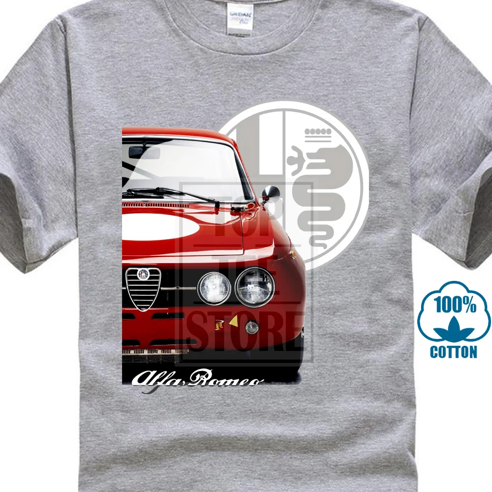 Серый Новинка, Alfa Romeo, футболка на заказ для мужчин и с круглым вырезом, уникальный дизайн, модная футболка с автомобилем, уличная футболка, Camiseta 014881 - Цвет: Серый